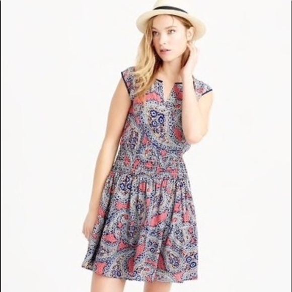 Pretty Silk drop waist dress | J. Crew